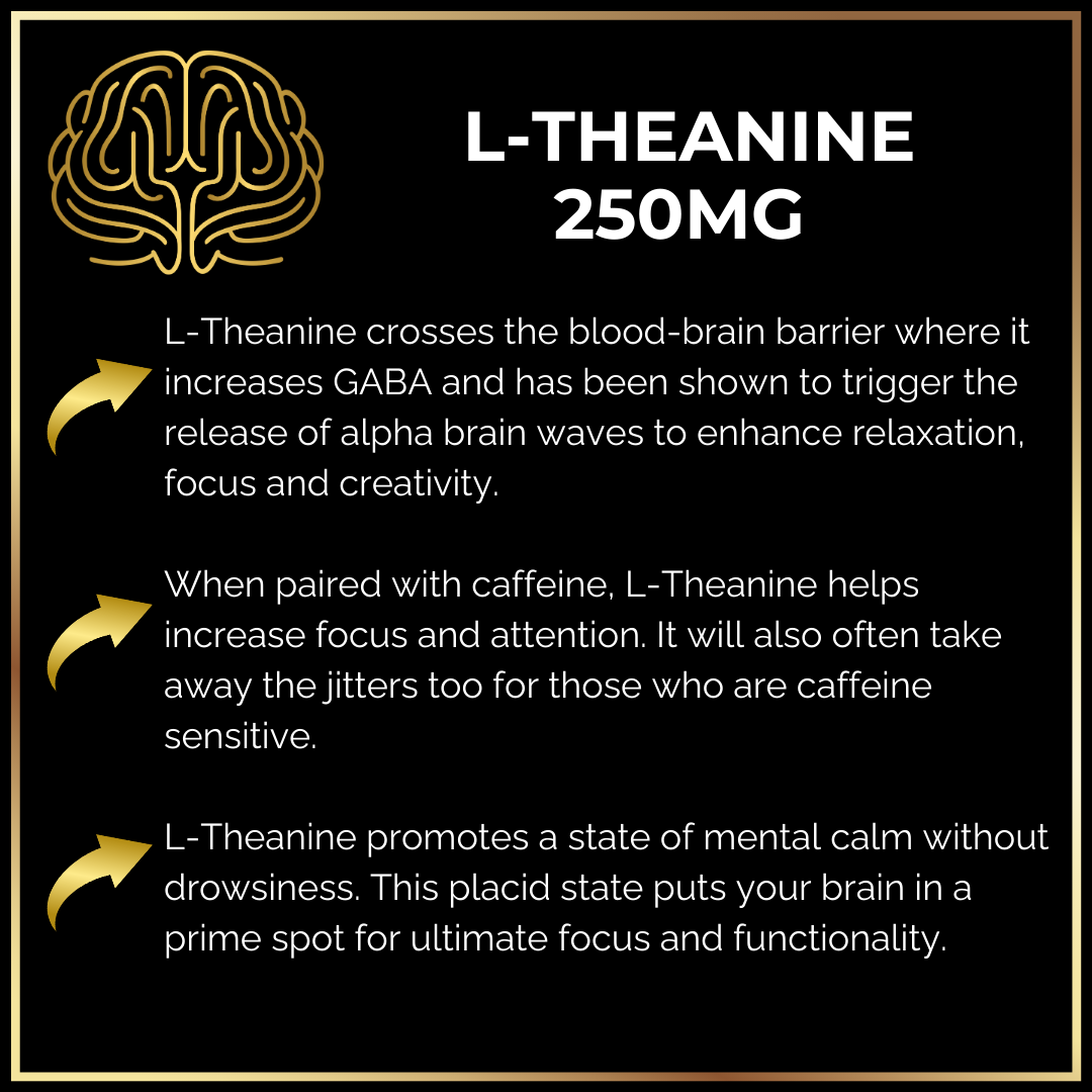 The image showcases information about Keto Brainz Nootropic Creamer by Keto Brainz Nootropics. The text highlights the benefits of its ingredients in boosting GABA levels, and enhancing relaxation, focus, and creativity, particularly when combined with caffeine. It supports mental calm without causing drowsiness. A brain graphic is featured as well.